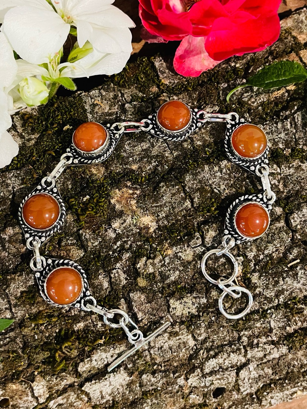 Carnelian 925 Sterling Silver Bracelet